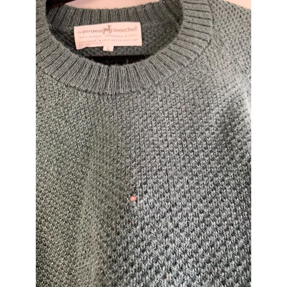 Peruvian Connection 100% Alpaca Green Pullover Sweater L - Picture 5 of 9